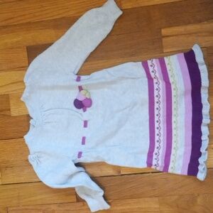 Gray and Purple Knit Dress with Floral Accent GYMBOREE 12-18 months
